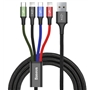 CABO DADOS USB <> MICRO USB/2x LIGHTNING/USB-C 3.5A 1.2M BAS - 2402.0702