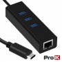 HUB USB 3.0 3 PORTAS + ADAPTADOR RJ45 1GB PROK - 2104.0651